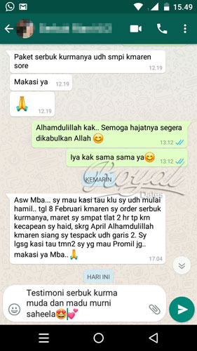 Testimoni 20: Cerita Kehamilan Ka Rini dengan ikhtiar Serbuk Kurma Muda Royal dan Madu Murni Saheela