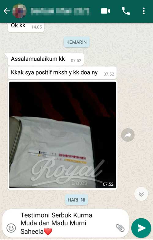 Testimoni 22: Percobaan Kedua Bunda Firda Dengan Serbuk Kurma Muda & Madu Murni Saheela