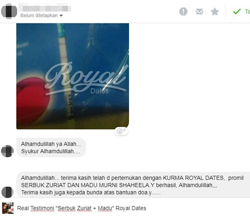 Testimoni 10 Serbuk Zuriat: Program Hamil bersama Royal Dates