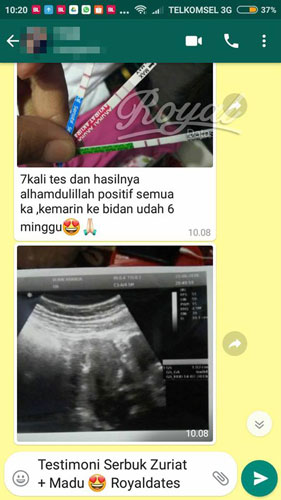 Testimoni 11: Program hamil dengan serbuk buah zuriat & madu murni saheela