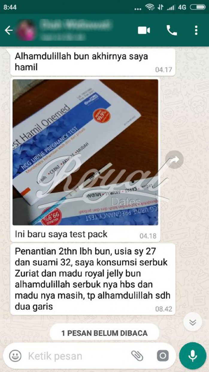 Testimoni 15 : Program Hamil Serbuk Buah Zuriat dan Madu Royal Jelly