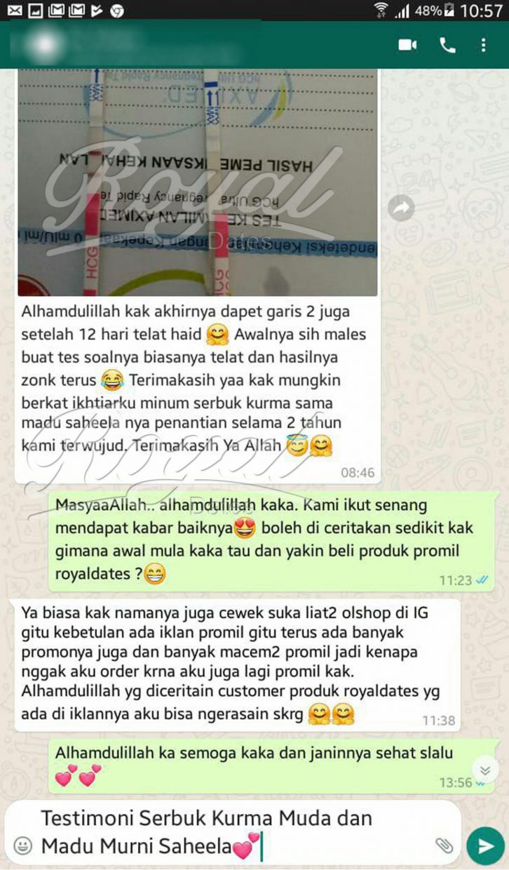 Testimoni 26 Serbuk Kurma Muda & Madu Murni Saheela